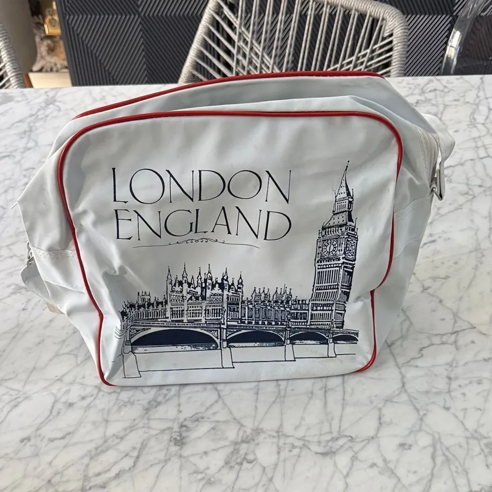 Vintage White London England Shoulder Bag
